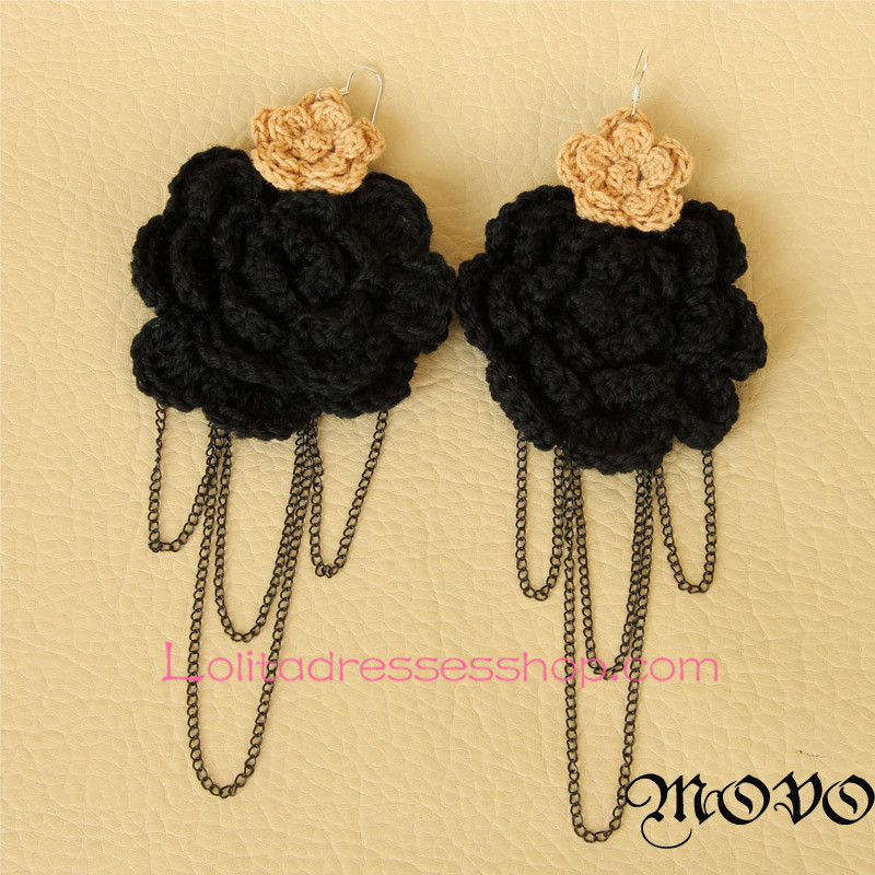 Lolita Generous Fashion Flower Tassels Nightclub Earring