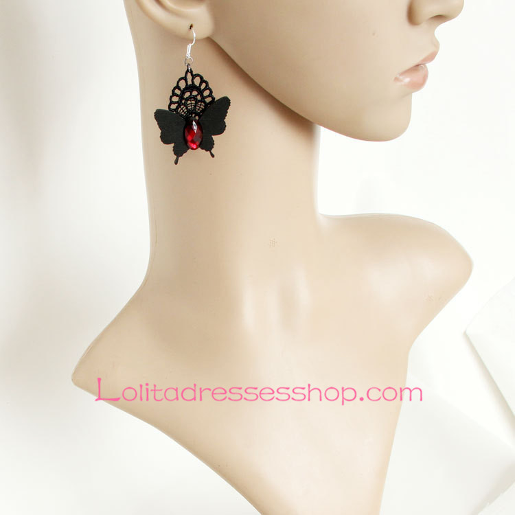 Lolita Original handmade Lace Hell Butterfly Earring