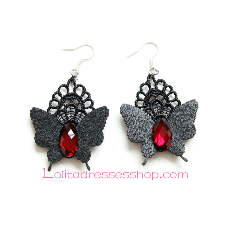 Lolita Original handmade Lace Hell Butterfly Earring