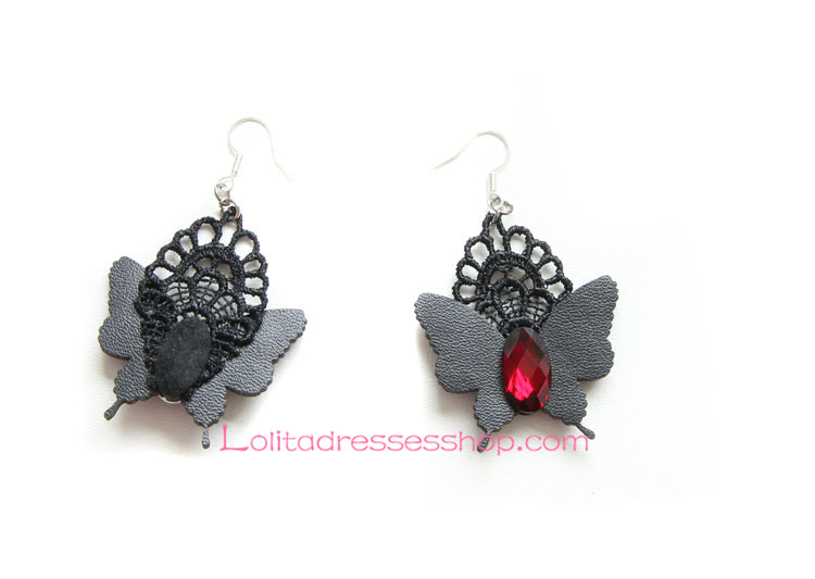 Lolita Original handmade Lace Hell Butterfly Earring