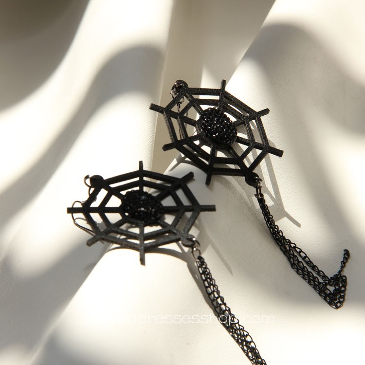 Lolita Black Pearl Cobwebs Personality Earring