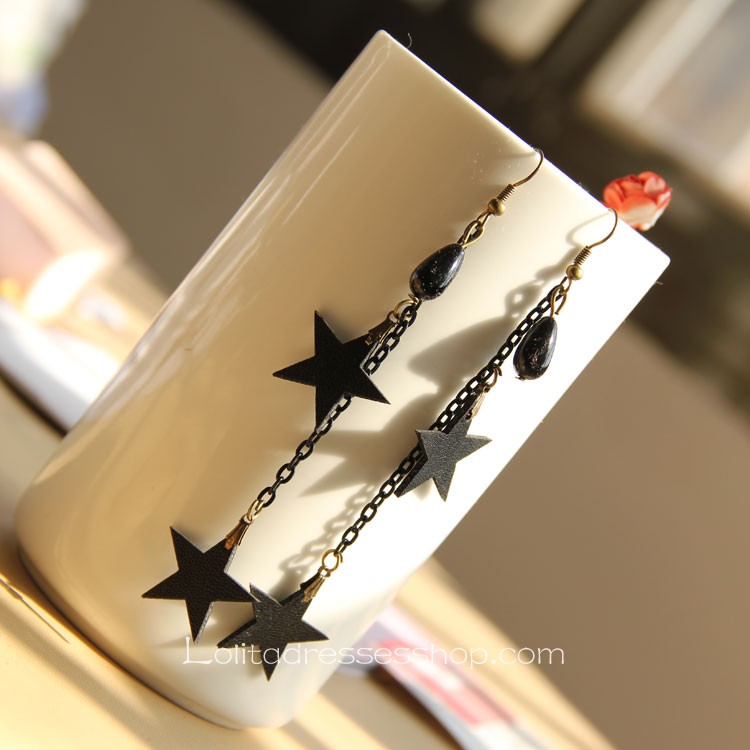 Lolita Black Star Fashion Wild Earring