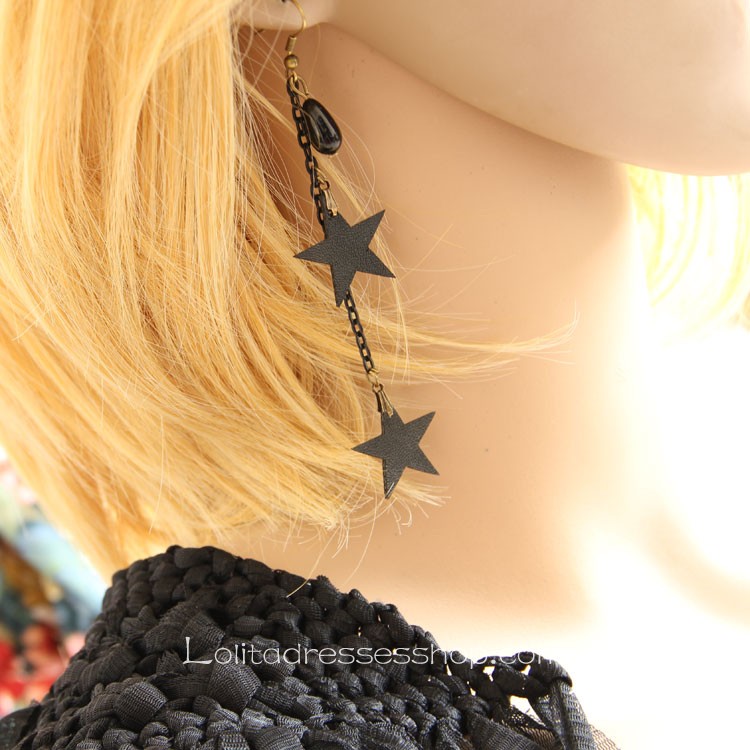 Lolita Black Star Fashion Wild Earring