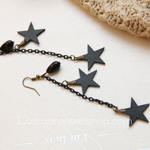 Lolita Black Star Fashion Wild Earring