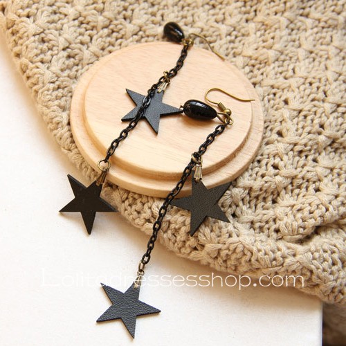 Lolita Black Star Fashion Wild Earring