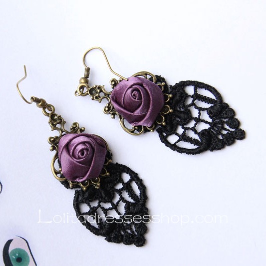 Lolita Retro Fashion Lace Rose Earring