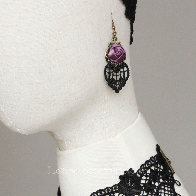 Lolita Retro Fashion Lace Rose Earring