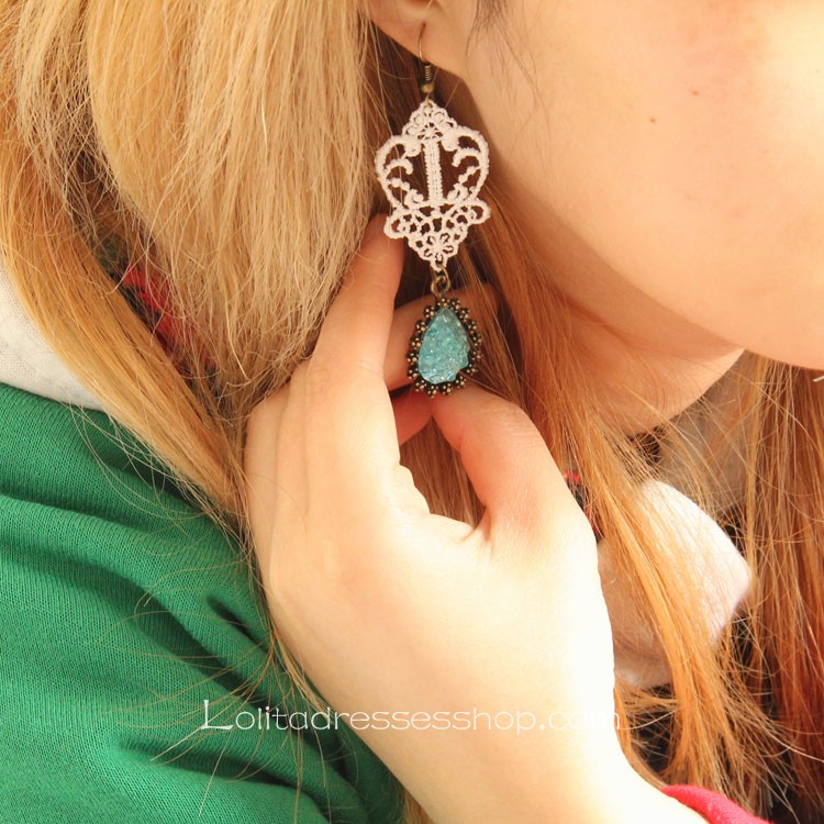 Lolita Lovely Handmade Lace Retro Gem Fashion Earring