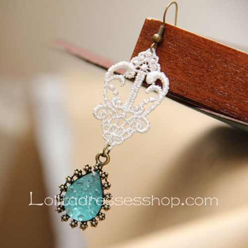 Lolita Lovely Handmade Lace Retro Gem Fashion Earring