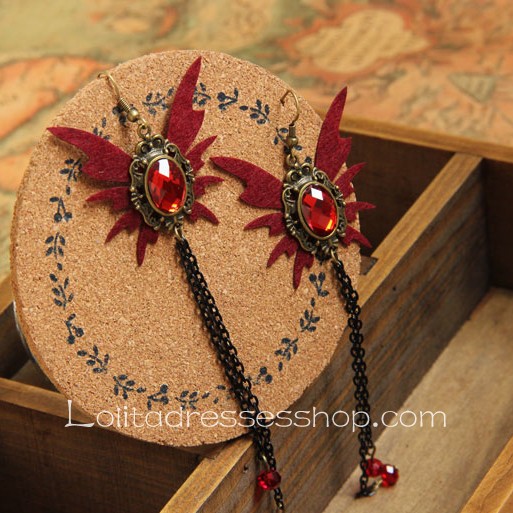 Lolita Gothic Style Butterfly Retro Handmade Tassels Earring