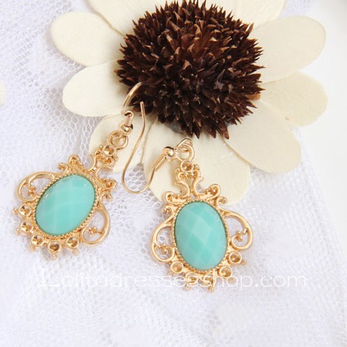 Lolita Fashion Retro Palace Sapphire Earring