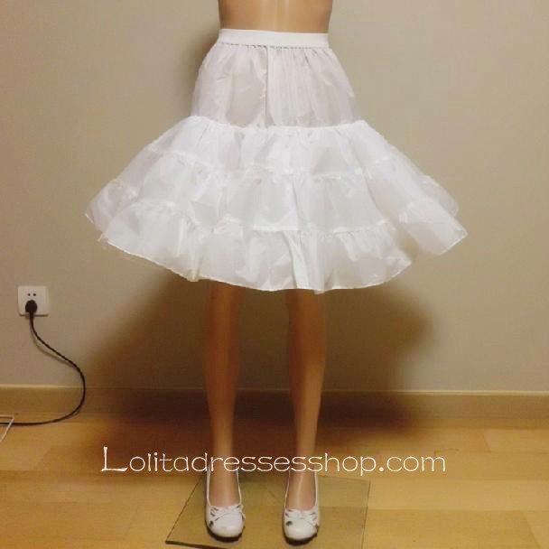 Boneless White Sweet Princess Ornate Palace Organza Tutu Lolita Dress Petticoat