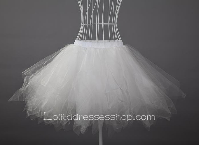 Boneless Short White Wedding Dress Romantic Lolita Dress Petticoat