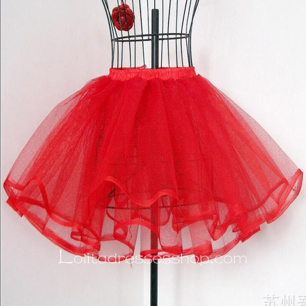 Little Ballet Two Layer Boneless Rred Organza Lolita Dress Petticoat