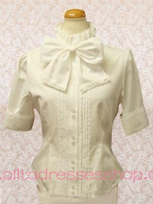 Sweet Style Doll Collar Short Sleeve Bowknot Lolita Blouse