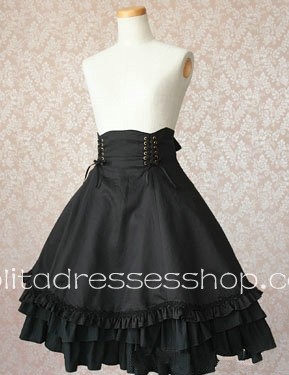 Gothic Black Ribbon Corset Tutu Lolita Skirt