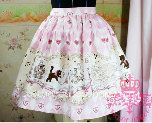 Lovely Sweetheart Cats Princess Pattern Skyblue Lolita Skirt