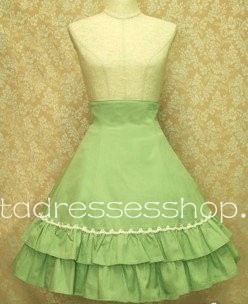 Green Simple Elegance Corset Pleated Lolita Skirt