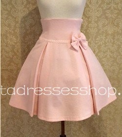 Sweet Pleasant Pure Pink Ribbon Crossing Corset Lolita Skirt