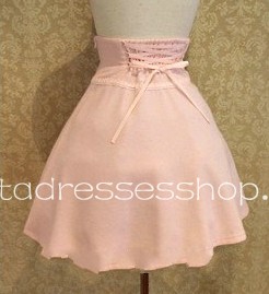 Sweet Pleasant Pure Pink Ribbon Crossing Corset Lolita Skirt