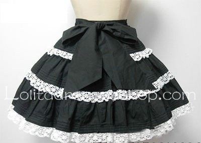 Gorgeous Palace White Lace Hem Red Lolita Skirt