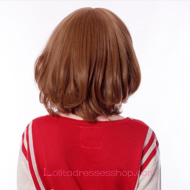 Lolita Khaki Neat Bang Maid Cute Cosplay Wig