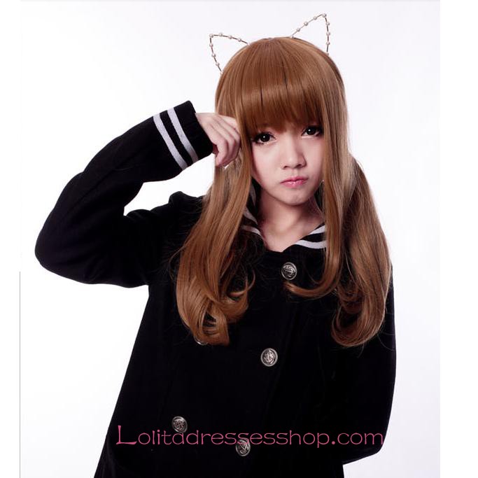 Lolita Khaki Long Curl Maid Cute Cosplay Wig