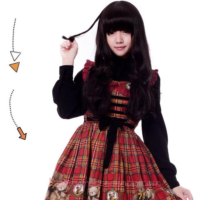 Lolita Long Black Lady Maid Cute Cosplay Wig