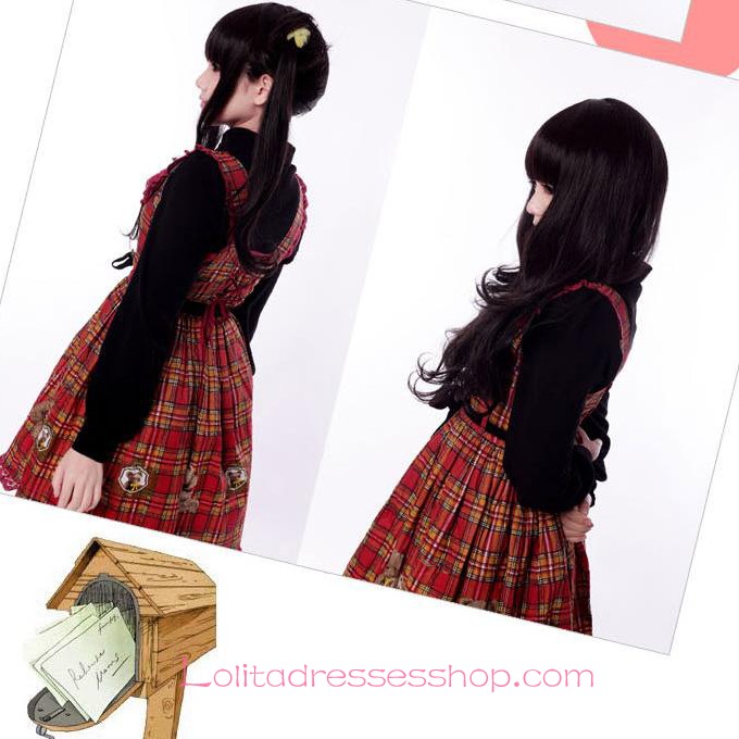 Lolita Long Black Lady Maid Cute Cosplay Wig