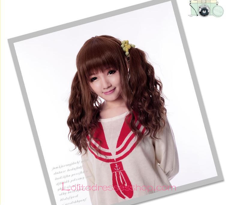 Lolita Brown Fluffy Small Volumes Maid Cute Cosplay Wig