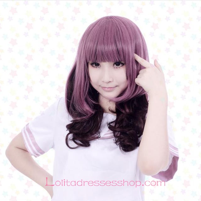 Lolita Taro Purple Curl Maid Cute Cosplay Wig