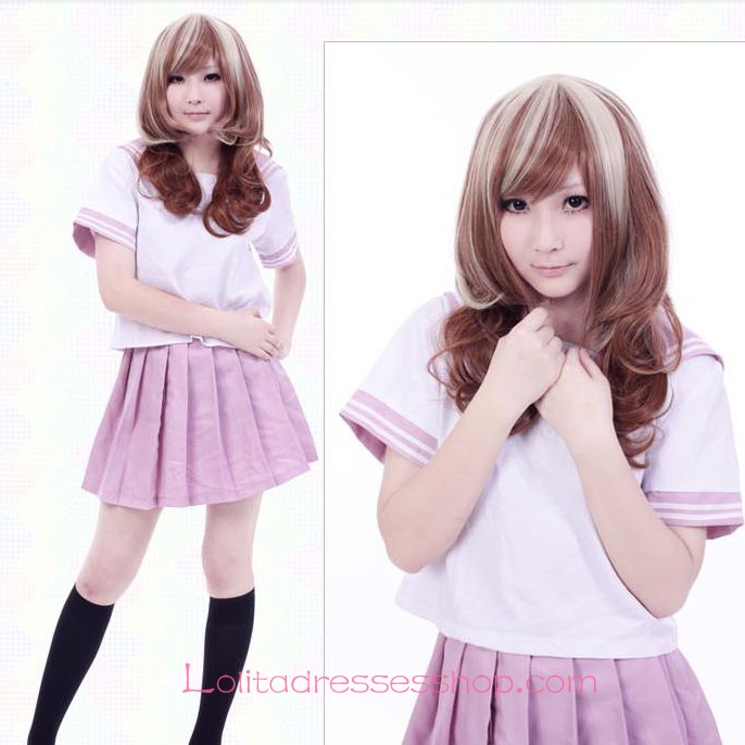 Lolita White Brown Mixed Maid Cute Cosplay Wig