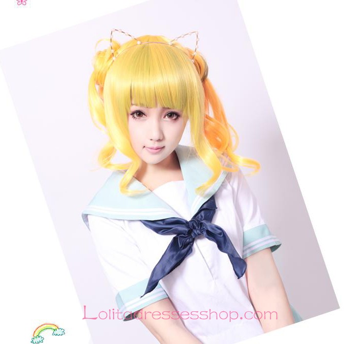 Lolita Fluorescent Yellow Maid Cute Cosplay Wig