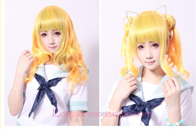 Lolita Fluorescent Yellow Maid Cute Cosplay Wig