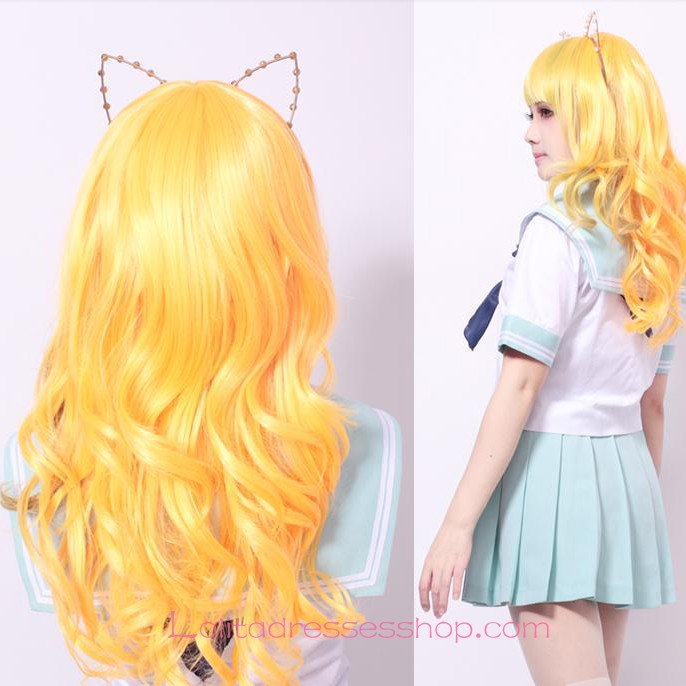 Lolita Fluorescent Yellow Maid Cute Cosplay Wig