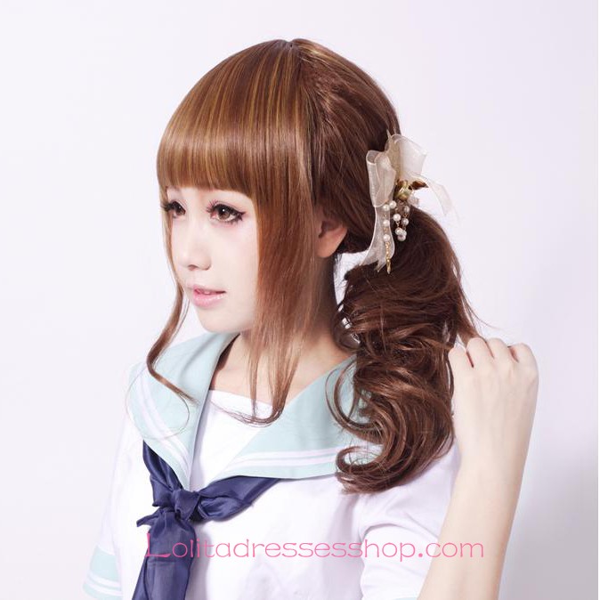 Lolita Brown Sweet Girl Maid Cute Cosplay Wig