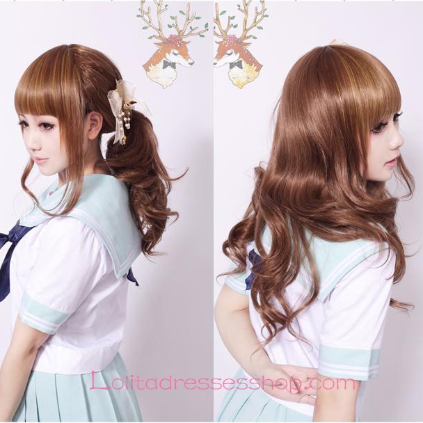 Lolita Brown Sweet Girl Maid Cute Cosplay Wig