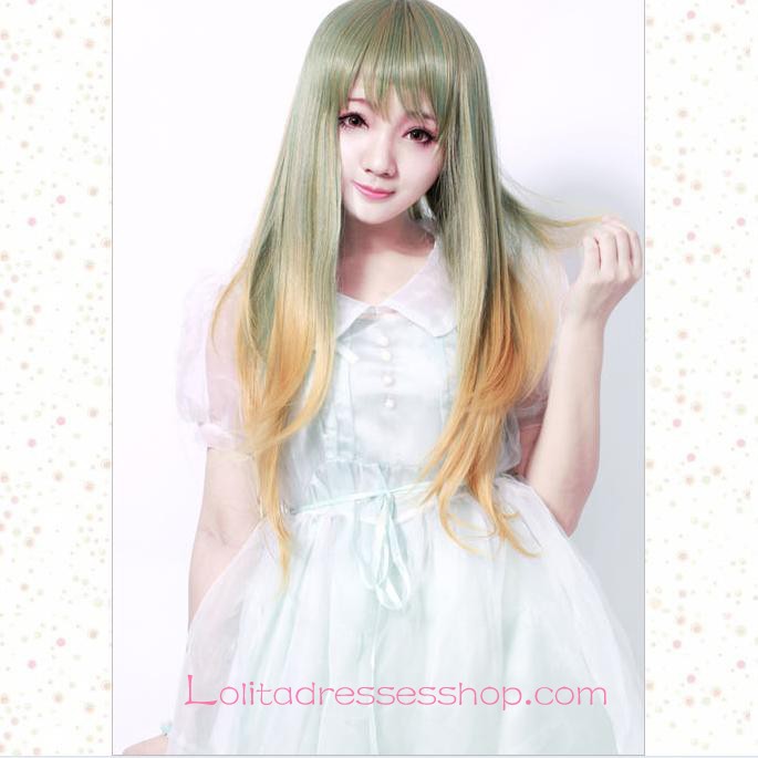 Lolita Light Brown Grass Green Mixed Sen Department Maid Cute Co