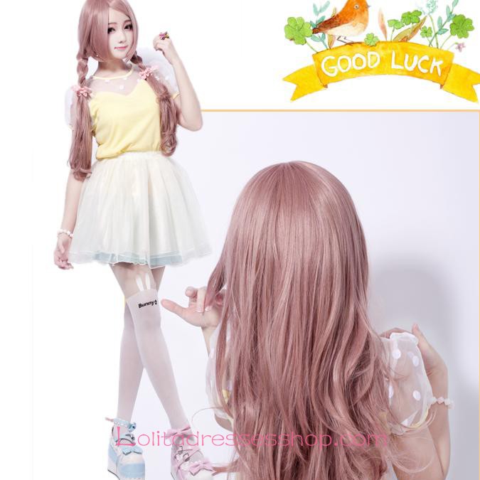 Lolita Girl Long Curly Light Brown Maid Cute Cosplay Wig