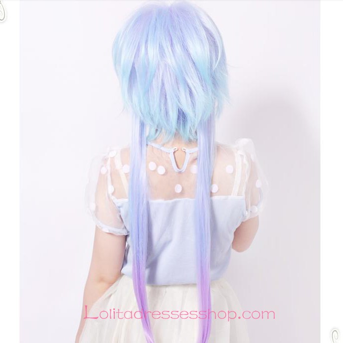 Lolita Green Purple Mixed Maid Cute Cosplay Wig