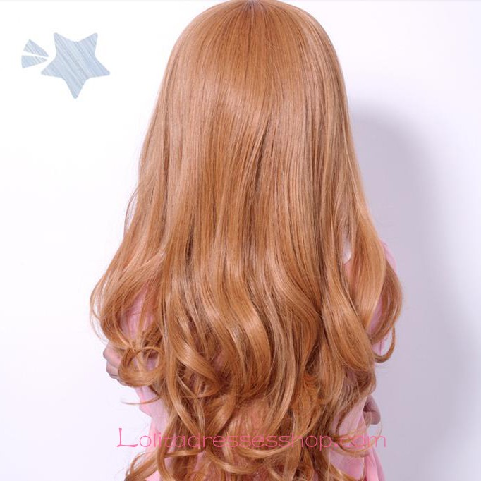 Lolita Long Curly Golden Girl Maid Cute Cosplay Wig