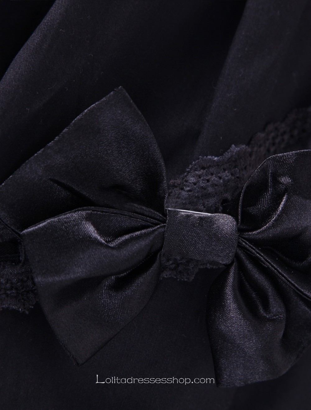Ruffles Black Cotton Square Neck Gothic Lolita Dress