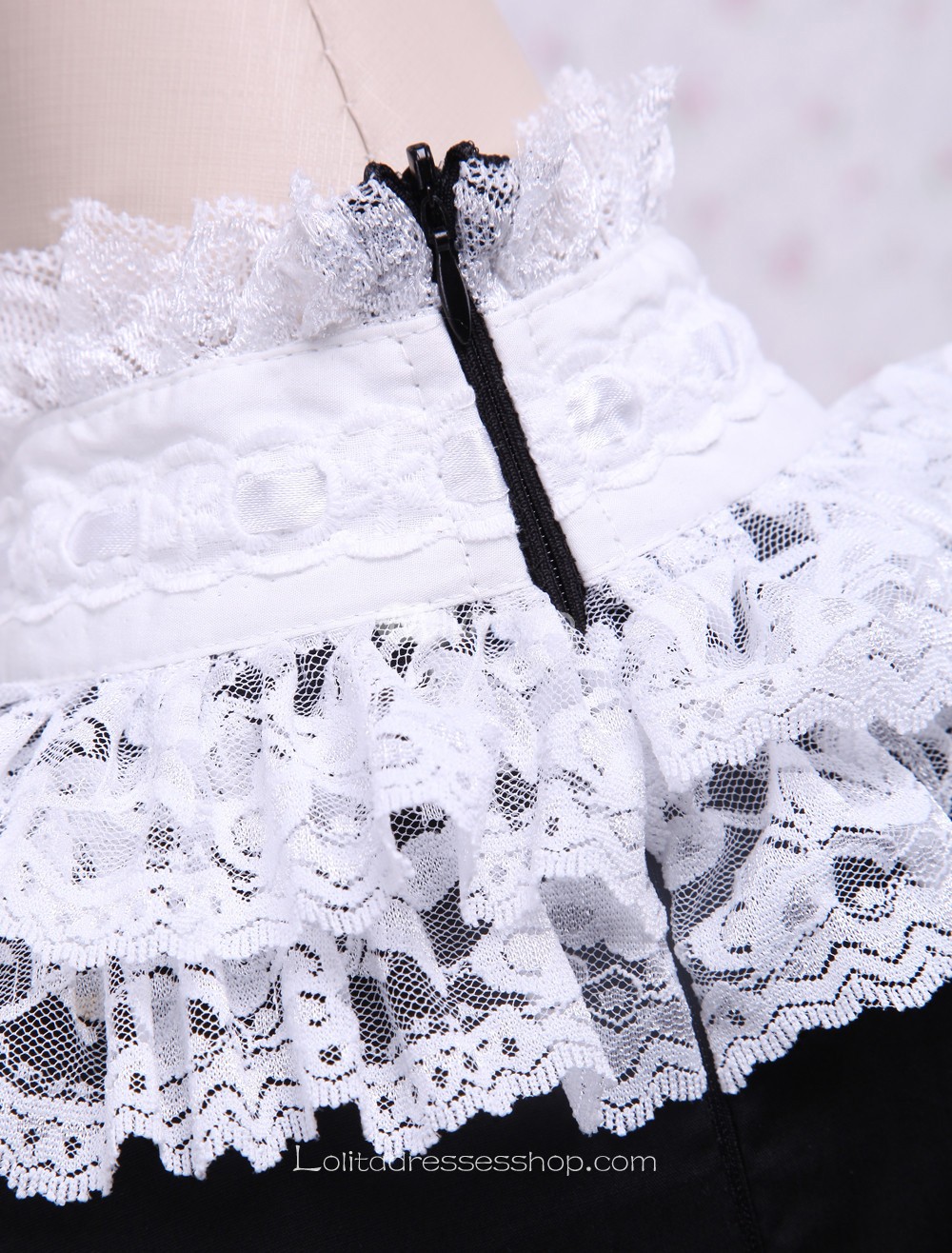 Black Cotton White Doll Collar Splicing Gothic Lolita Dress