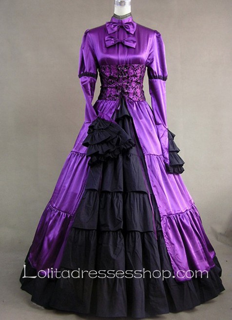 Corset Ruffle Royal Purple Gothic Victorian Lolita Dress