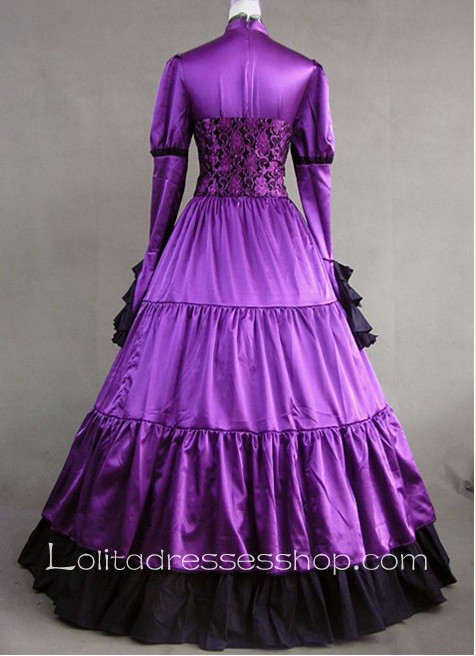Corset Ruffle Royal Purple Gothic Victorian Lolita Dress