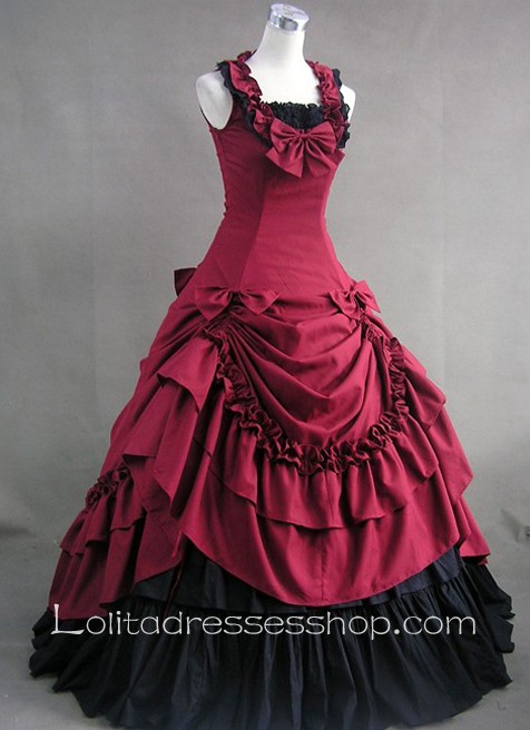 Luxuriant Prom Tiers Ruffle Sleeveless Gothic Victorian Lolita Dress