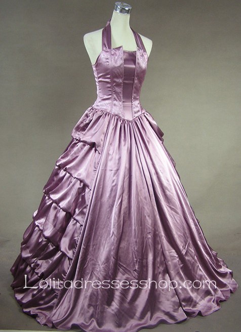 Halter Ruffle Gothic Prom Victorian Lolita Dress