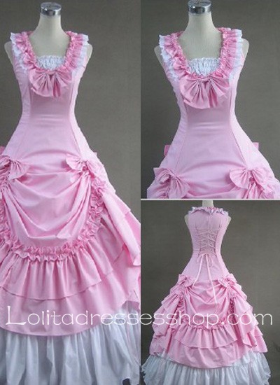 Sweet Bows Pink Sleeveless Gothic Victorian Lolita Dress