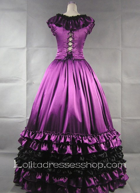 Luxuriant Purple Ruffled Vintage Gothic Victorian Lolita Dress