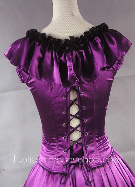 Luxuriant Purple Ruffled Vintage Gothic Victorian Lolita Dress